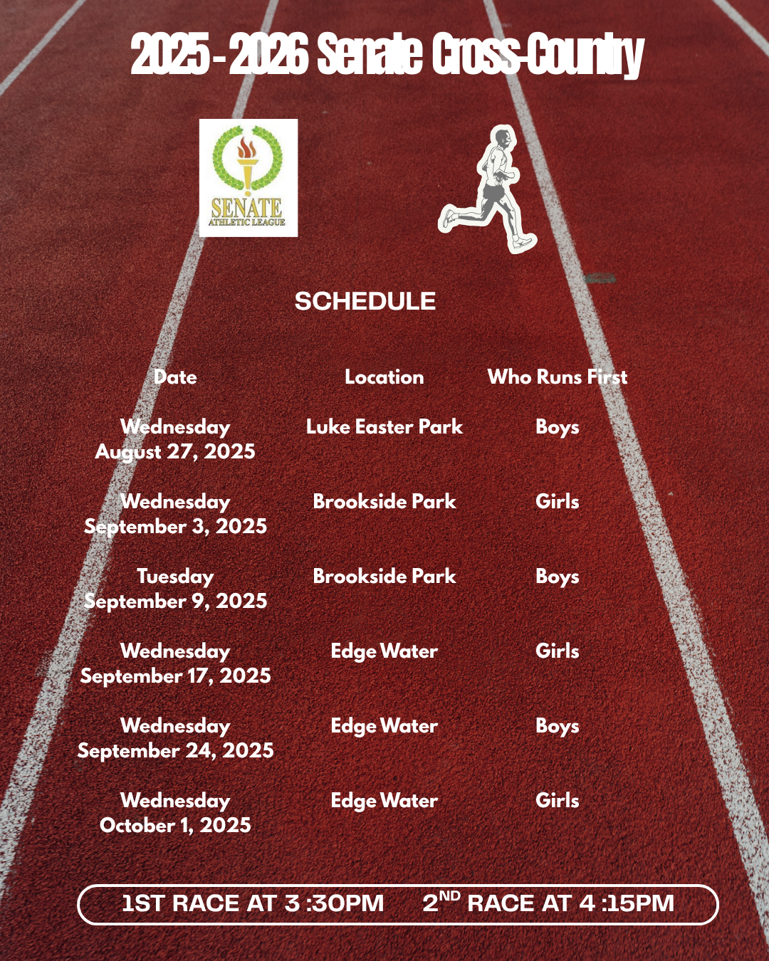 25-26 Cross Country Schedule
